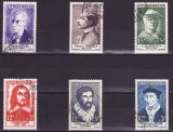 C274 - Franta 1956 - Celebritati 6v.serie completa stampilata