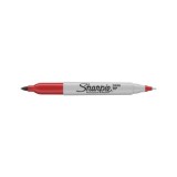 Marker permanent Papermate Sharpie cu doua capete, 0. 5 mm si 1 mm, rosu