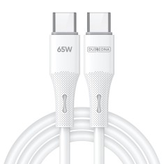 Cablu de date USB-C la USB-C, 65W, 1m Duzzona A11, alb foto