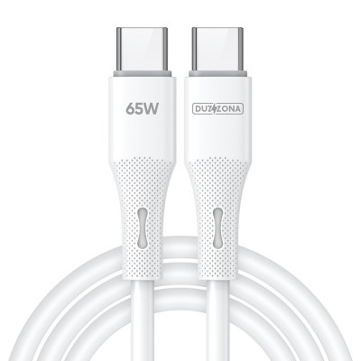 Cablu de date USB-C la USB-C, 65W, 1m Duzzona A11, alb foto