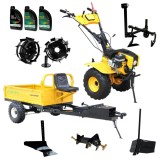 ProGARDEN Pachet Campo 873 Alpine motocultor 7CP + Prasitoare PRS20-45 + Remorca RM500T + Plug simplu + Plug bilonat/rarita + Adaptor reglabil + 2 Rot