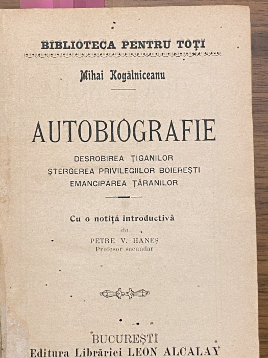 Mihai Kogalniceanu - Autobiografie desrobirea tiganilor