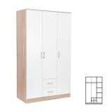 Cumpara ieftin Dulap Miami 120x205 cm alb-stejar sonoma