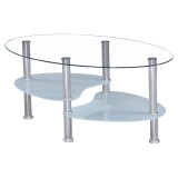 Masuta cafea sticla otel Wave 90x55x41 cm