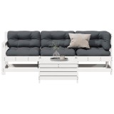 vidaXL Set mobilier de grădină cu perne, 4 piese alb lemn masiv de pin 3250781