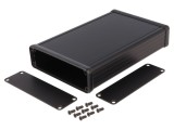 Carcasă din aluminiu neagră cu panou 103x160x30mm
