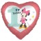 Balon folie inima Minnie 1st Birthday 43 cm