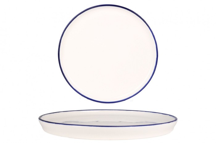 Rinart Farfurie pentru Desert - Blue Edge - Por&Aring;&pound;elan - 20 cm - set de 6