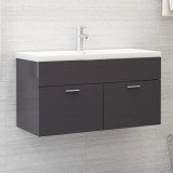 Gossi dulap de chiuveta, gri extralucios, 90x38,5x46 cm, pal