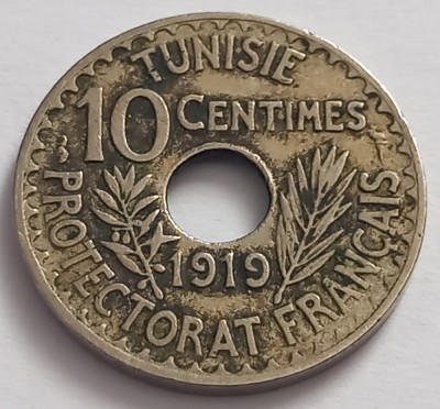 Tunisia, 10 Centimes 1919 foto