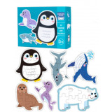 Set Puzzle din carton cu 6 Animale marine
