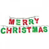 Instalatie de Craciun 14 becuri LED Merry Christmas, alimentare baterii, 1.50 m