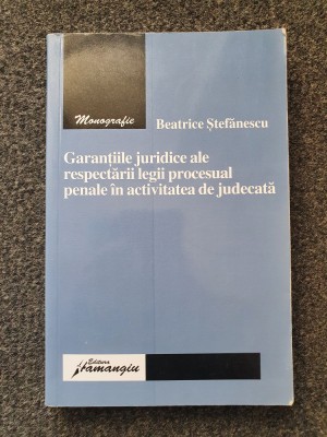 GARANTIILE JURIDICE ALE RESPECTARII LEGII PROCESUAL PENALE - Stefanescu foto