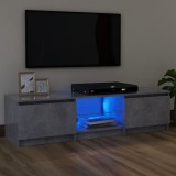 vidaXL Comodă TV cu lumini LED, gri beton, 120x30x35,5 cm