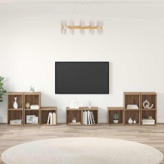 vidaXL Set dulap TV 8 pcs Stejar Artizanal 37 x 35 x 72 cm 3393275