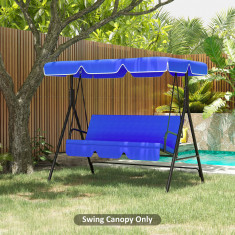 Outsunny Copertina de Rezerva pentru Balansoar de Gradina cu 2 Locuri cu Cadru Tubular, Acoperis de Rezerva pentru Balansoar, Umbrela de Soare UV50+ (