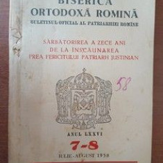 Biserica ortodoxa romana. Buletinul oficial al Patriarhiei romane anul LXXVI. 7-8 iulie-august 1958