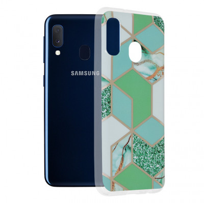 Techsuit - Marble Series - Samsung Galaxy A20e verde foto