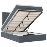 Cumpara ieftin Cadru de pat otoman cu saltele Gri inchis 120x190cm catifea
