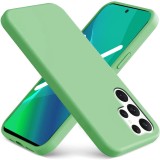 Husa din silicon compatibila cu Samsung Galaxy S22 Ultra cu protectie la camera, silk touch, interior din catifea, Mint Green, Oem