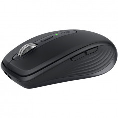 Mouse wireless Logitech MX Anywhere 3S, 2.4GHz&amp;Bluetooth, Silent, Scroll MagSpeed, Multidevice, USB-C, Negru Grafit