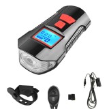 Cumpara ieftin Far bicicleta LED, YWX&reg;, Ciclocomputer, 300 lm, 4 moduri de iluminare, Impermeabil, 6 moduri de sunet, Incarcare inteligenta USB, Baterie, Multicolor