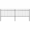 VidaXL Gard de grădină cu v&acirc;rf suliță, negru, 3,4 x 1 m, oțel