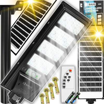 Lampa LED solara exterior 1200W cu senzor telecomanda baterie 8Ah + suport (B5804) foto