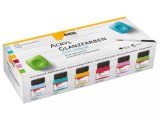 Vopsea acrilica glossy cu pensula inclusa,Color Living Kreul, set 6 buc x 20 ml