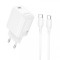 Incarcator Retea Cu Cablu USB-C Borofone BN28 Fuente, 30W, 3A, 1 x USB-C, Alb