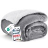 Patura 2 in 1 BEDSURE Sherpa Fleece, 150x200 cm, microfibra, gri, pufoasa, pentru canapea sau pat, Oem