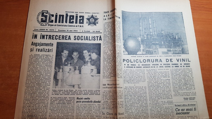 scanteia 10 mai 1964-combinatul chimic borzesti,teatrul din craiova,art.olanesti