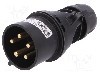 Conector alimentare AC, IEC 60309, IP44, 32A, 400V AC, 5 pini, PCE - 025-6X
