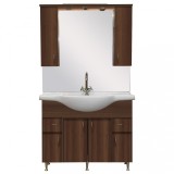 Mobilier complet de baie Bianca Plus 105, culoarea lemnului Aida, nuc