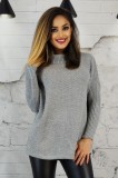 N643-18 Pulover calduros din apricot cu guler inalt, M, M/L