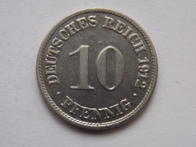 10 PFENNIG 1912 D GERMANIA-XF foto