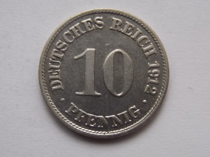 10 PFENNIG 1912 D GERMANIA-XF