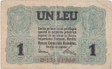 ROMANIA 1 LEU BGR 1917 F