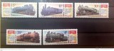 Lot 5 timbre URSS (CCCP) 1986 &ndash; Locomotive istorice cu abur &ndash; Trenuri -A85, Stampilat