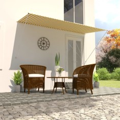 vidaXL Copertina retractabila, galben ?i alb, 300 x 150 cm foto