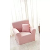 Cumpara ieftin Husa Elastica pentru Fotoliu din Catifea + Fata de Perna, Roz Deschis - JO682
