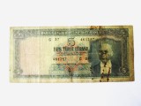 Rara! Turcia 5 Lirasi/Lire 1961,bancnota uzata/lipita vedeti imaginile