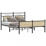 VidaXL Cadru pat fără saltea stejar sonoma, 140x190 cm, lemn prelucrat