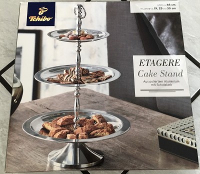 Platou etajat/Etajera - metal / inox - Tchibo - 3 nivele - cutie originală foto