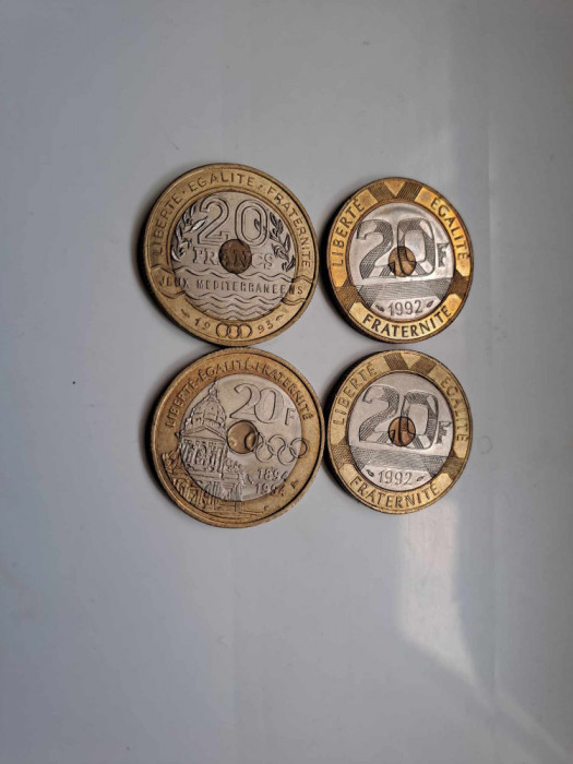 FRANTA LOT patru monede TRIMETALICE