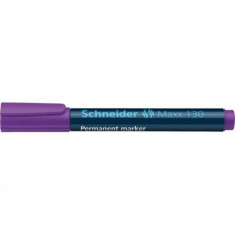 Set 10 Markere Permanente Schneider Maxx 130, Varf Rotund, Scriere 1-3 mm, Mov, Marker Permanent, Accesorii Birou, Instrumente de Scris