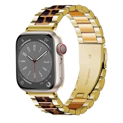 Curea Tech-Protect Modern Leopard pentru Apple Watch 42mm / 41mm / 40mm Series, Aurie foto