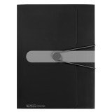 Mapa pp a4 30mm eotg inchidere buton cu elastic, negru opac, Herlitz