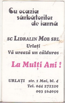 bnk cld Calendar de buzunar 2002 - SC Lidralin Mob SRL