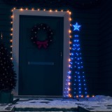 Decorațiune Crăciun brad conic, 84 LED-uri, albastru, 50x150 cm